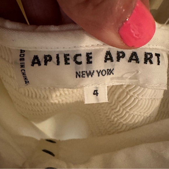 Apiece Apart Aleksander White Off Shoulder Snap Front Midi Dress Cotton Lined 4 - Picture 7 of 13